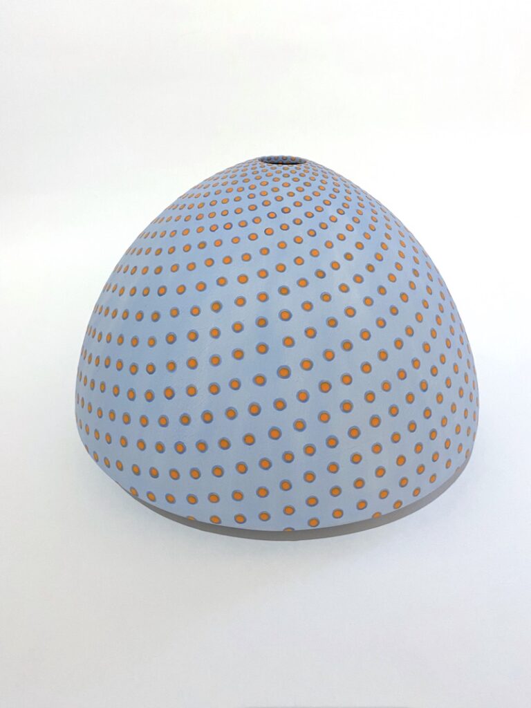 Dove Grey/Mandarine Floating Dome Vessel